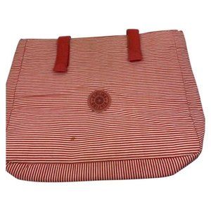 Kipling Red White Striped Accessory Bag